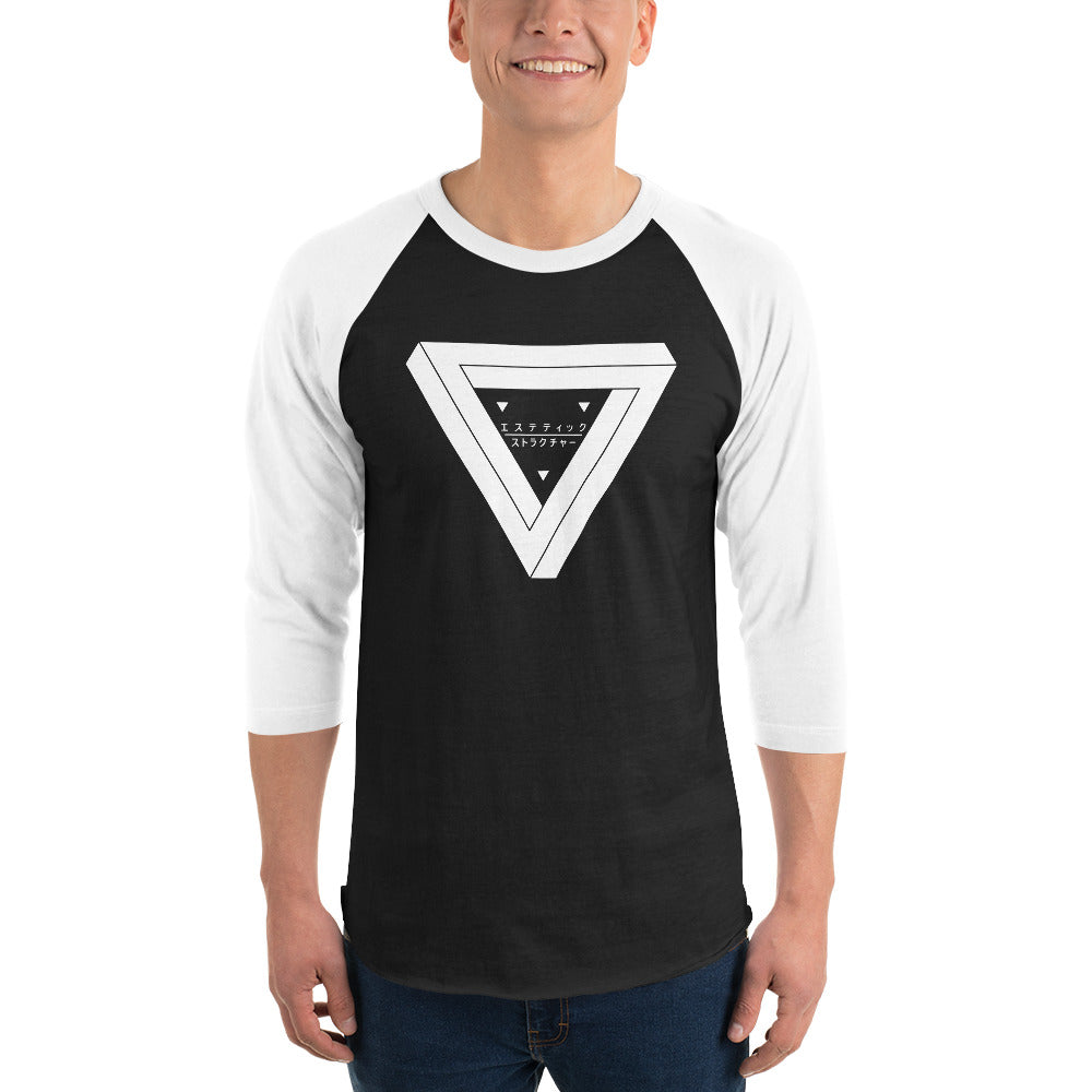 Aesthetic Structure PORTAL Black/White 3/4 Sleeve Raglan Shirt