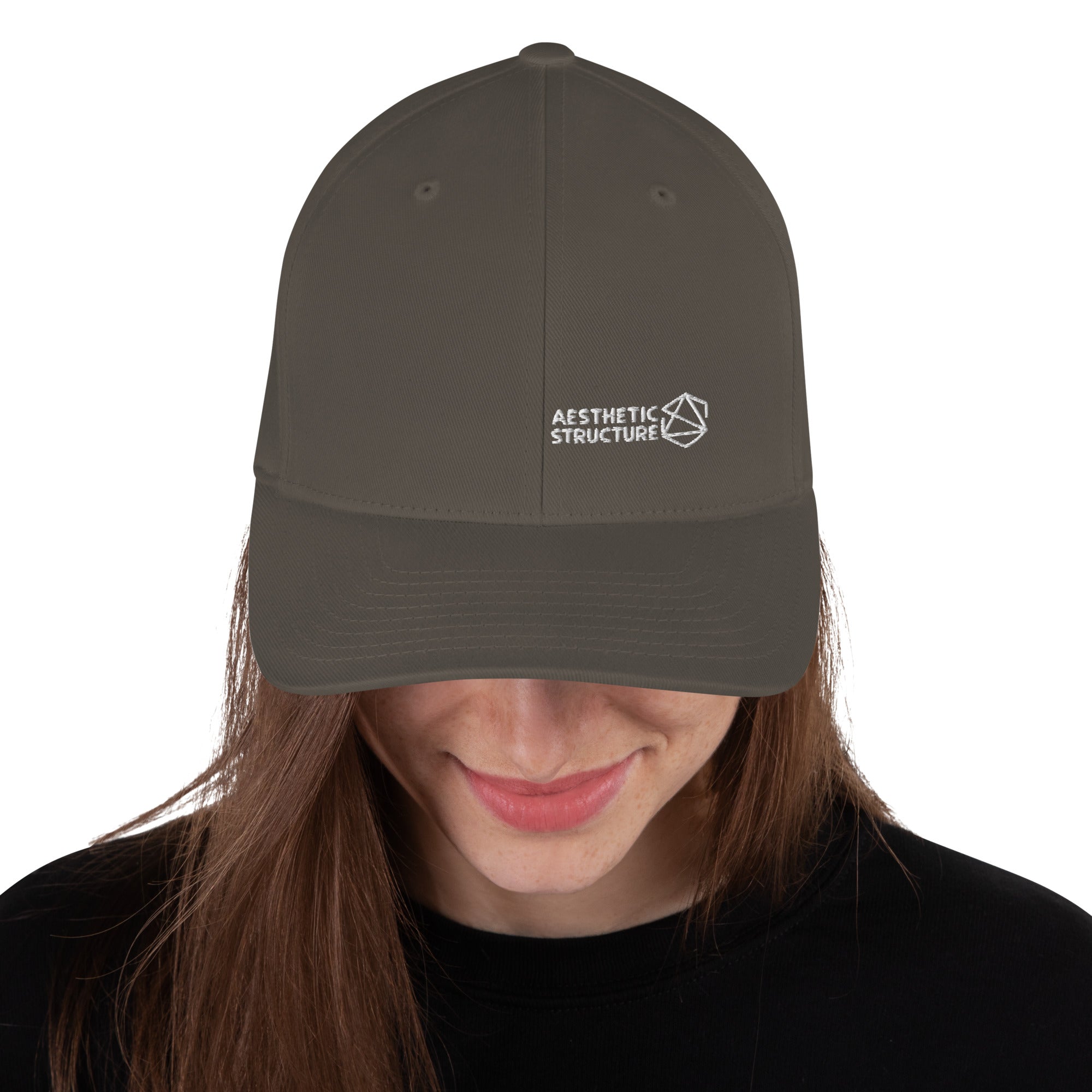 Unisex DARK GREY Aesthetic Structure + Flexfit "FLARE" Structured Twill Cap