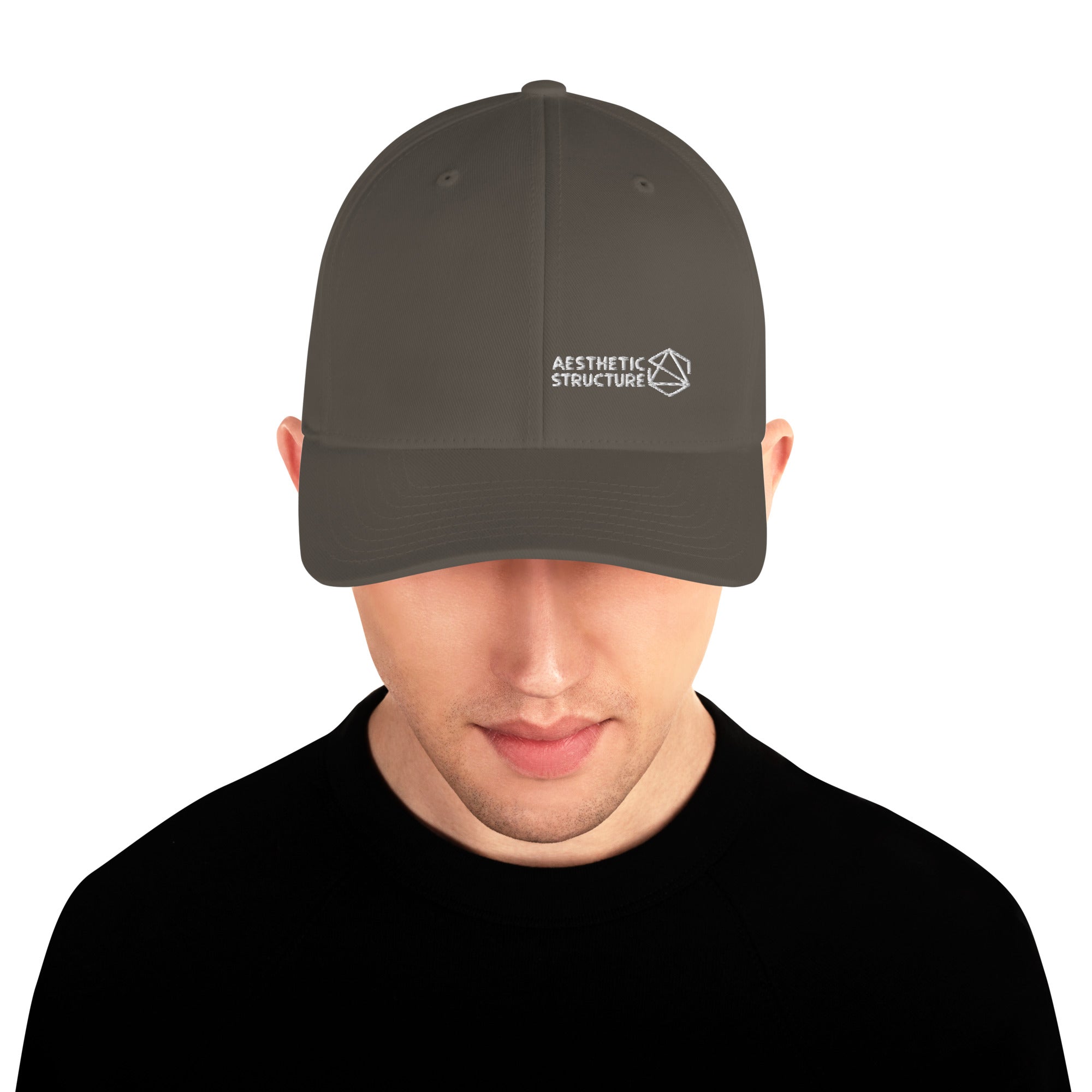 Unisex DARK GREY Aesthetic Structure + Flexfit "FLARE" Structured Twill Cap