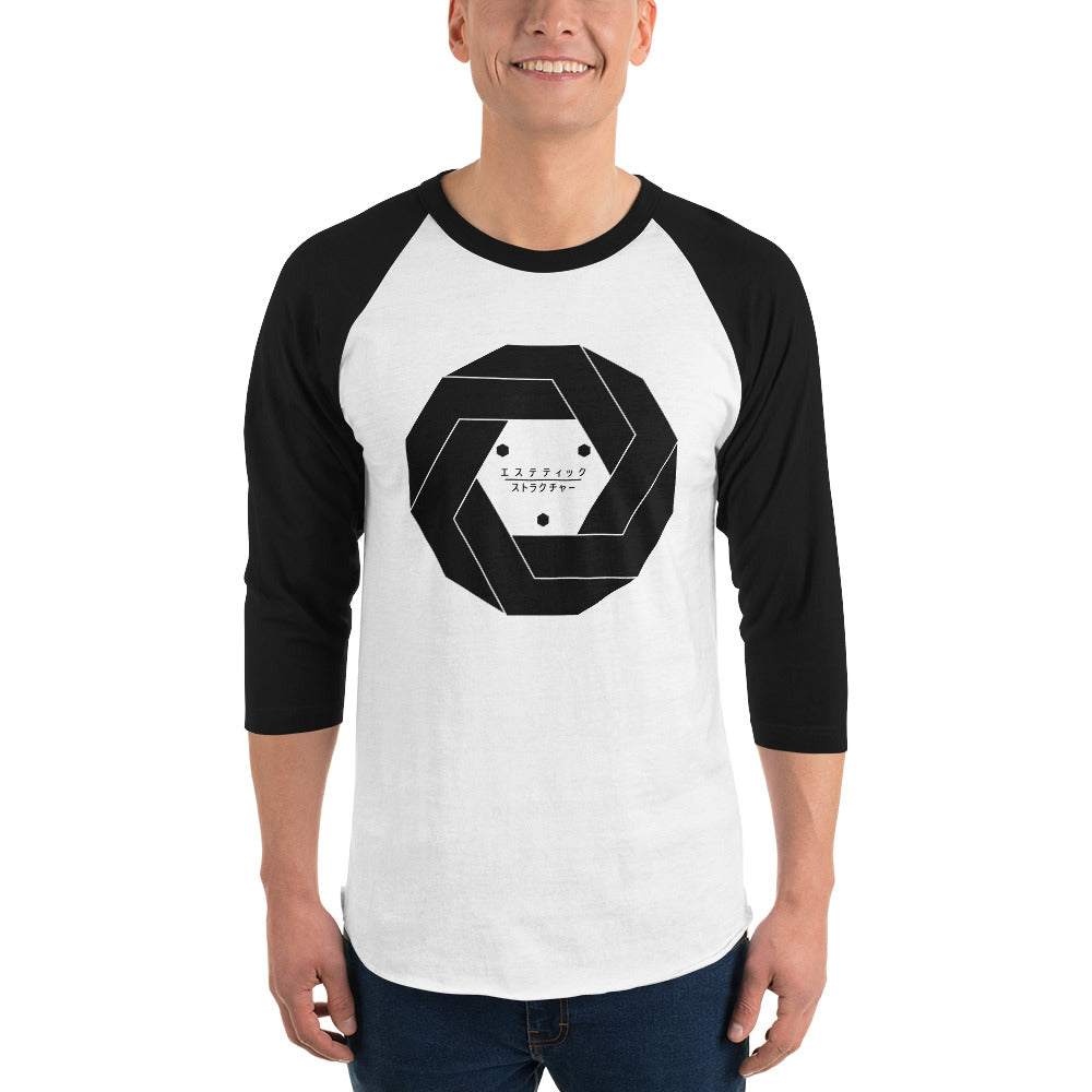 Aesthetic Structure PORTAL Black/White 3/4 Sleeve Raglan Shirt