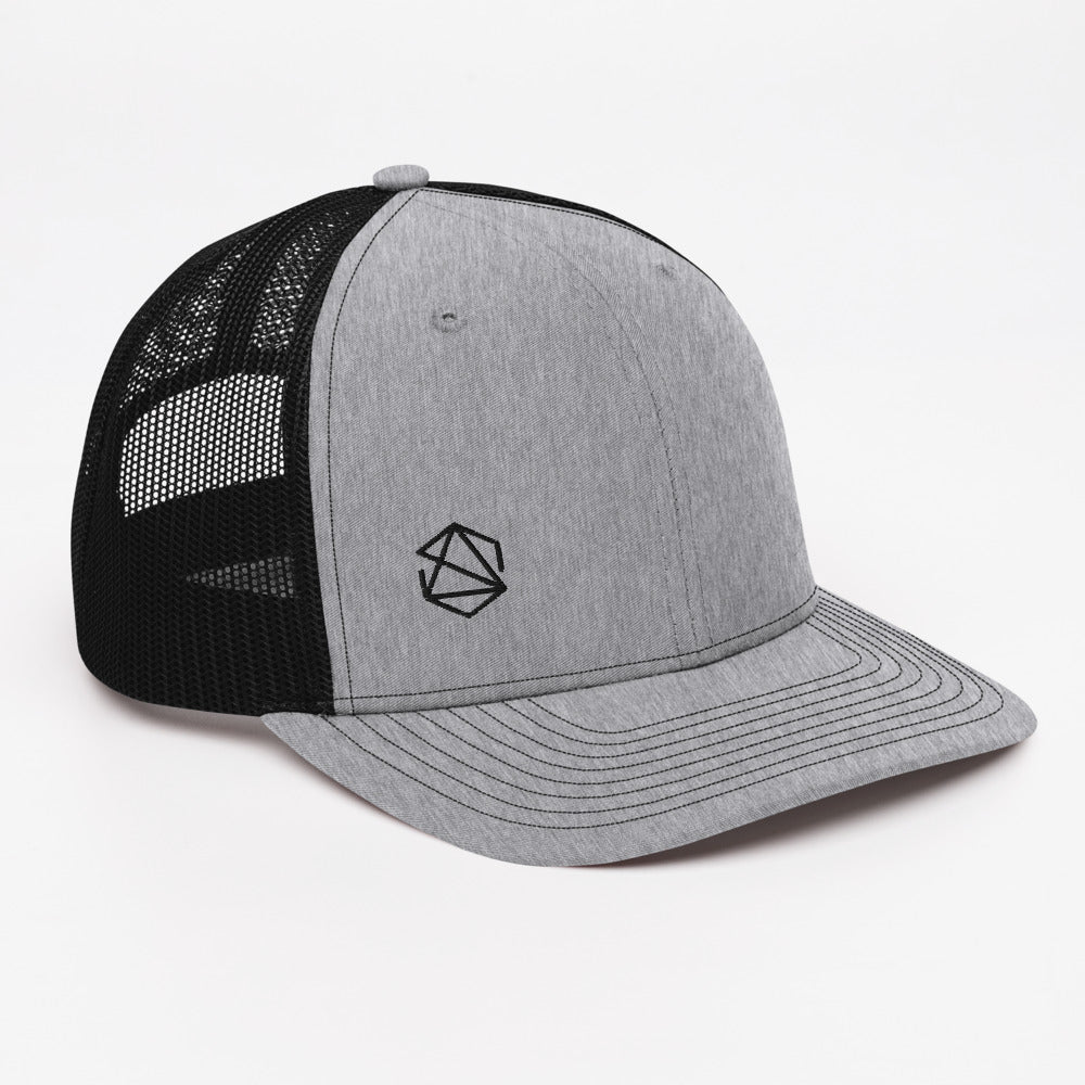 Unisex Breathable Mesh GREY // BLACK Aesthetic Structure TRAIL [ Trucker Cap ]